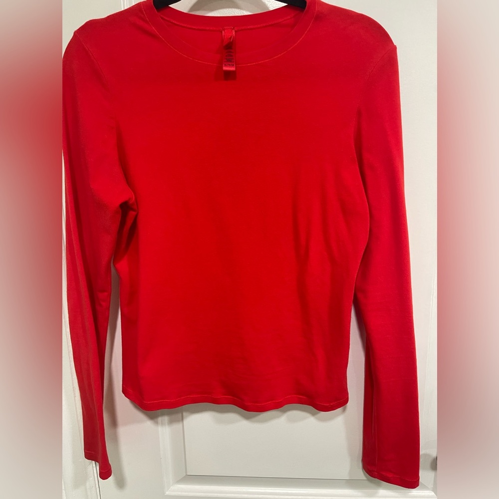 SKIMS COTTON JERSEY LONG SLEEVE T-SHIRT